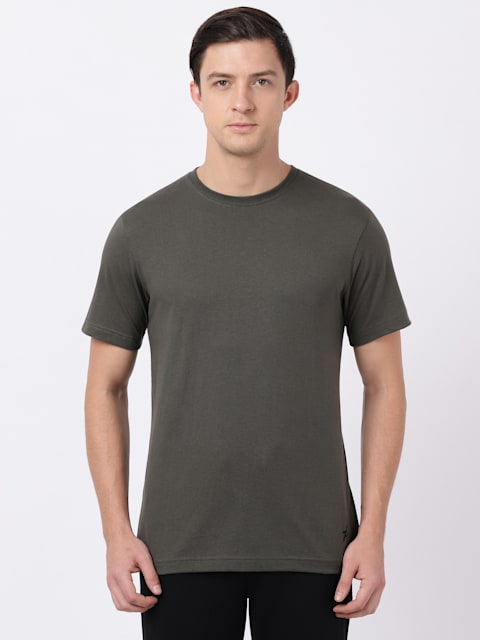 Jockey Men's Super Combed Cotton Rich Solid Round Neck Half Sleeve T-Shirt # 2714