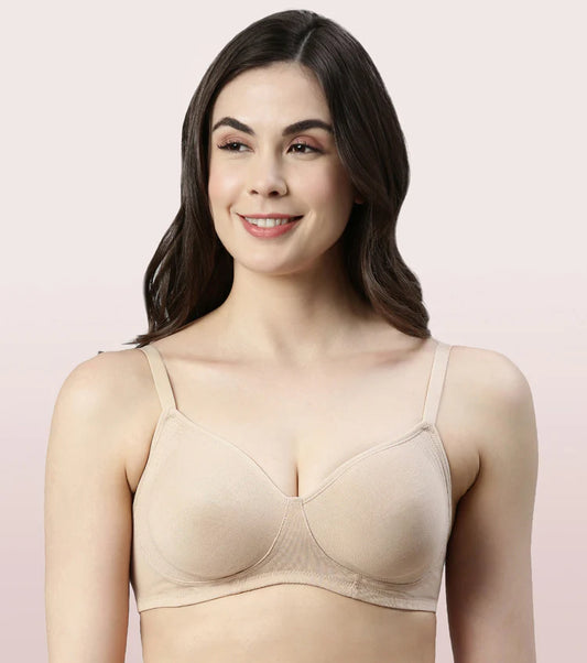 Enamor Everyday Side Support Shaper Stretch Cotton Bra For Women - High Coverage, Non-Padded, Non-Wired Bra | A042