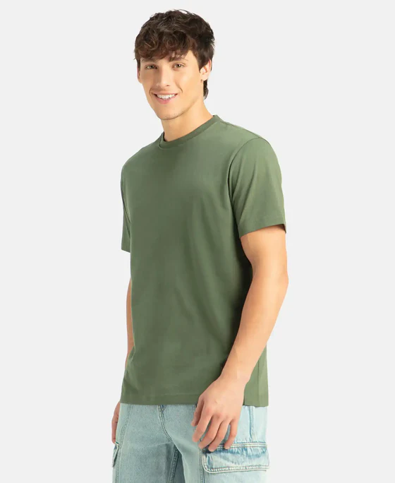 Jockey Men's Super Combed Cotton Rich Solid Round Neck Half Sleeve T-Shirt # 2714
