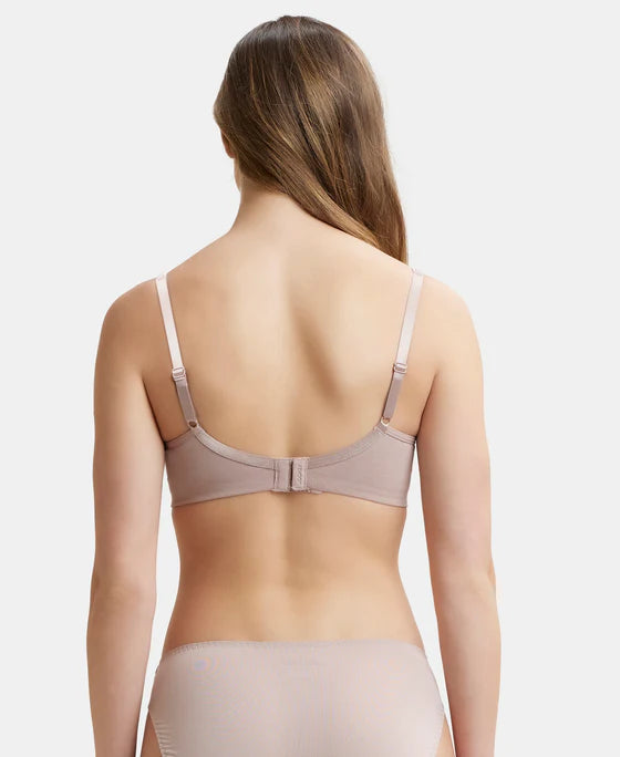 Jockey Women's Wirefree Non Padded Super Combed Cotton Elastane Stretch Full Coverage Everyday Bra with Concealed Shaper Panel and Broad Fabric Straps # FE41