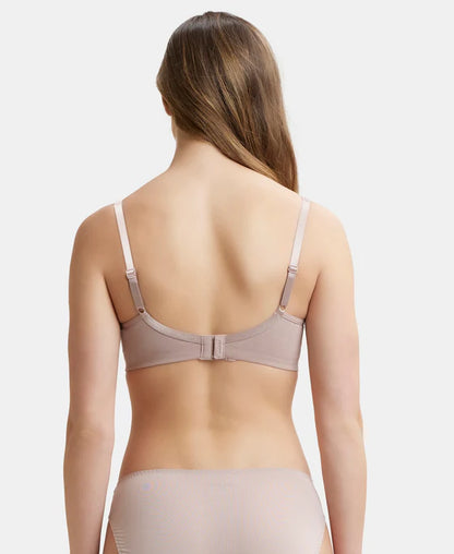 Jockey Women's Wirefree Non Padded Super Combed Cotton Elastane Stretch Full Coverage Everyday Bra with Concealed Shaper Panel and Broad Fabric Straps # FE41