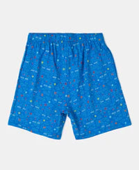 Boy's Super Combed Cotton Printed Boxer Shorts with Side Pockets (#MB05)-12 years Asstd