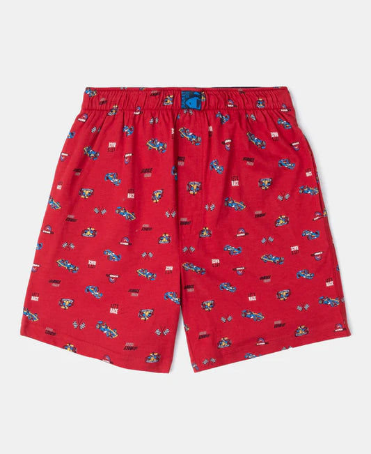 Boy's Super Combed Cotton Printed Boxer Shorts with Side Pockets (#MB05)-12 years Asstd