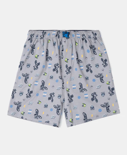 Boy's Super Combed Cotton Printed Boxer Shorts with Side Pockets (#MB05)-12 years Asstd