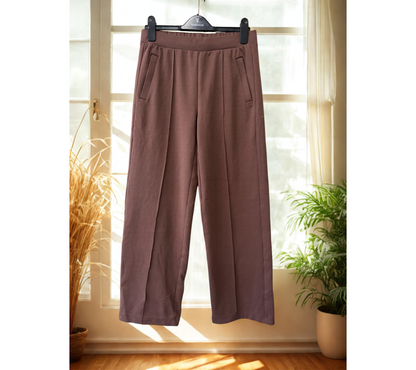 ALL DAY PANT - Van Heusen Women High Rise Athleisure Solid Wide Leg Pleated Pant - Functional Pocket, Relax Fit