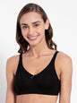 Jockey Women's Wirefree Non Padded Super Combed Cotton Elastane Stretch Full Coverage Everyday Bra with Concealed Shaper Panel and Broad Fabric Straps # FE41