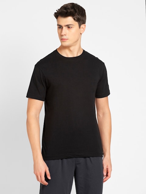 Jockey Men's Super Combed Cotton Rich Solid Round Neck Half Sleeve T-Shirt # 2714