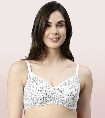 Enamor Everyday Side Support Shaper Stretch Cotton Bra For Women - High Coverage, Non-Padded, Non-Wired Bra | A042