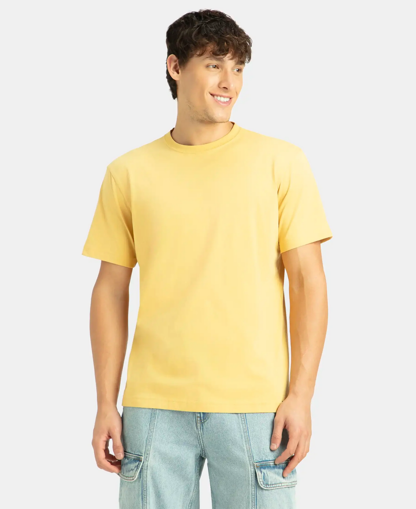Jockey Men's Super Combed Cotton Rich Solid Round Neck Half Sleeve T-Shirt # 2714