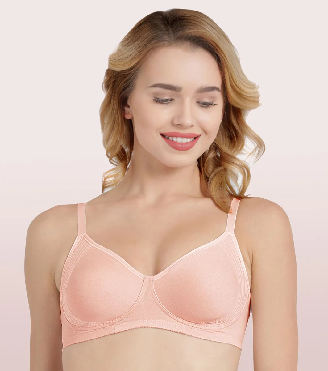 Enamor Everyday Side Support Shaper Stretch Cotton Bra For Women - High Coverage, Non-Padded, Non-Wired Bra | A042