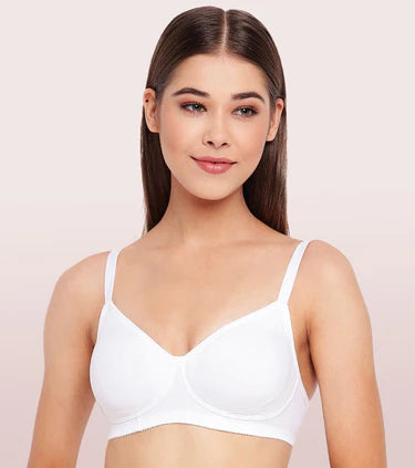 Enamor Everyday Side Support Shaper Stretch Cotton Bra For Women - High Coverage, Non-Padded, Non-Wired Bra | A042