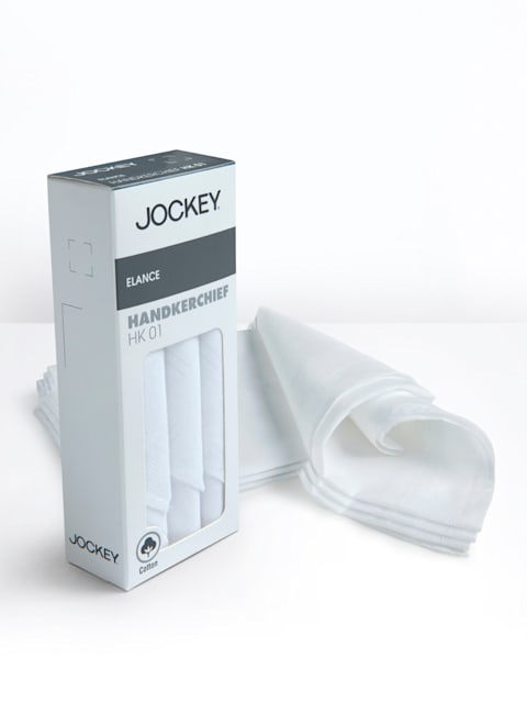 Super Combed Cotton Handkerchief with Stay Fresh Properties (#Hk01) - white
