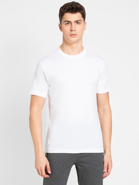 Jockey Men's Super Combed Cotton Rich Solid Round Neck Half Sleeve T-Shirt # 2714